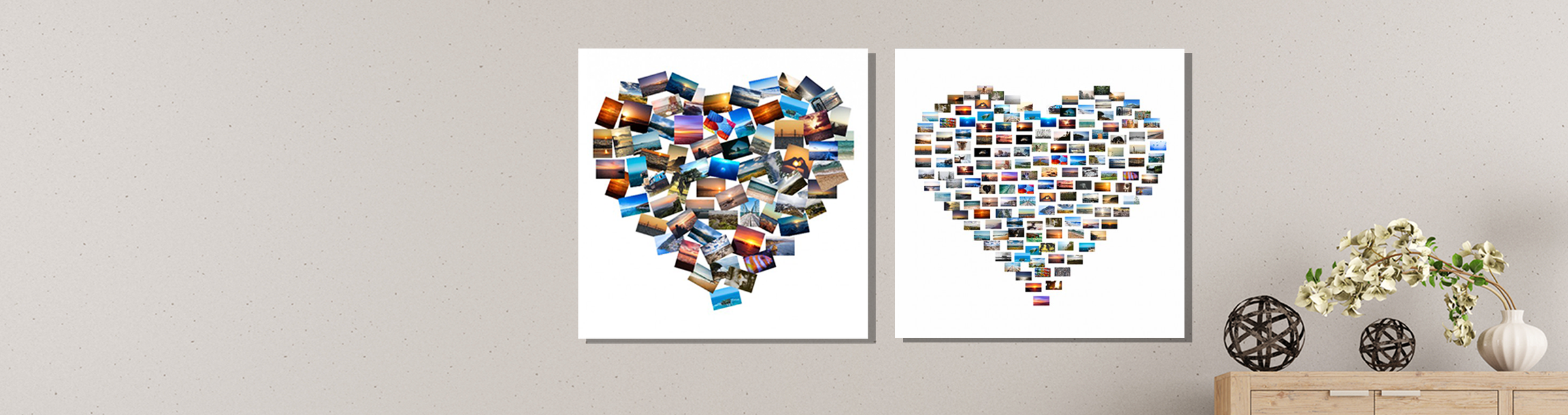heart collage canvas prints